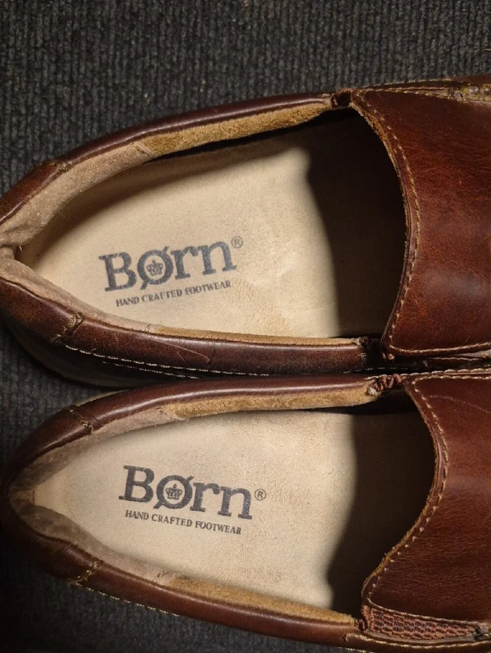Born Brown Leather Slip-On Loafers